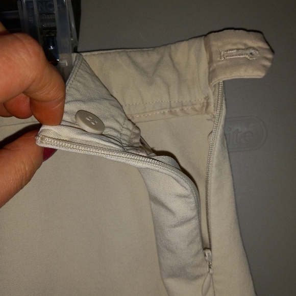 Talbots Chatham Ankle Pant 16 Khaki Beige Stretch Straight Side Zip Classic - Picture 7 of 8